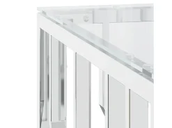 Mesa de centro | Mesa de apoio | Mesa de café 80x80x40 cm aço inoxidável e vidro^ Mesa De Centro