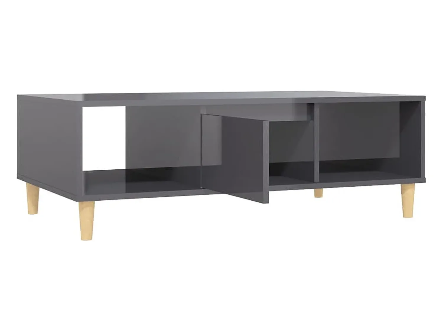 Mesa de centro | Mesa de apoio derivados de madeira cinza brilhante^ Mesa De Centro