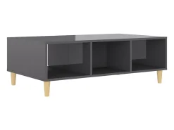 Mesa de centro | Mesa de apoio derivados de madeira cinza brilhante^ Mesa De Centro