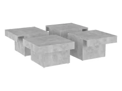 Sale Mesa de centro | Mesa de apoio 90x90x28cm derivados de madeira cimento Cinzento