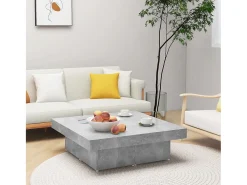 Sale Mesa de centro | Mesa de apoio 90x90x28cm derivados de madeira cimento Cinzento