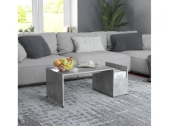 Mesa De Centro* Mesa de centro | Mesa de apoio 90x45x35 cm derivados madeira cimento Cinzento