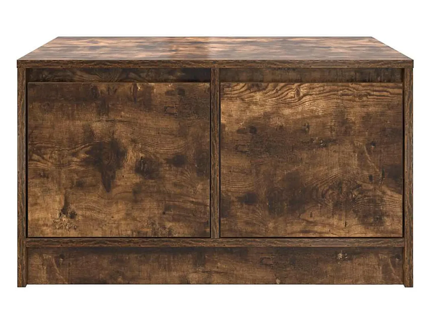 Mesa De Centro* Mesa de centro | Mesa de apoio com gavetas 70.5x70x40 cm carvalho fumado Castanho