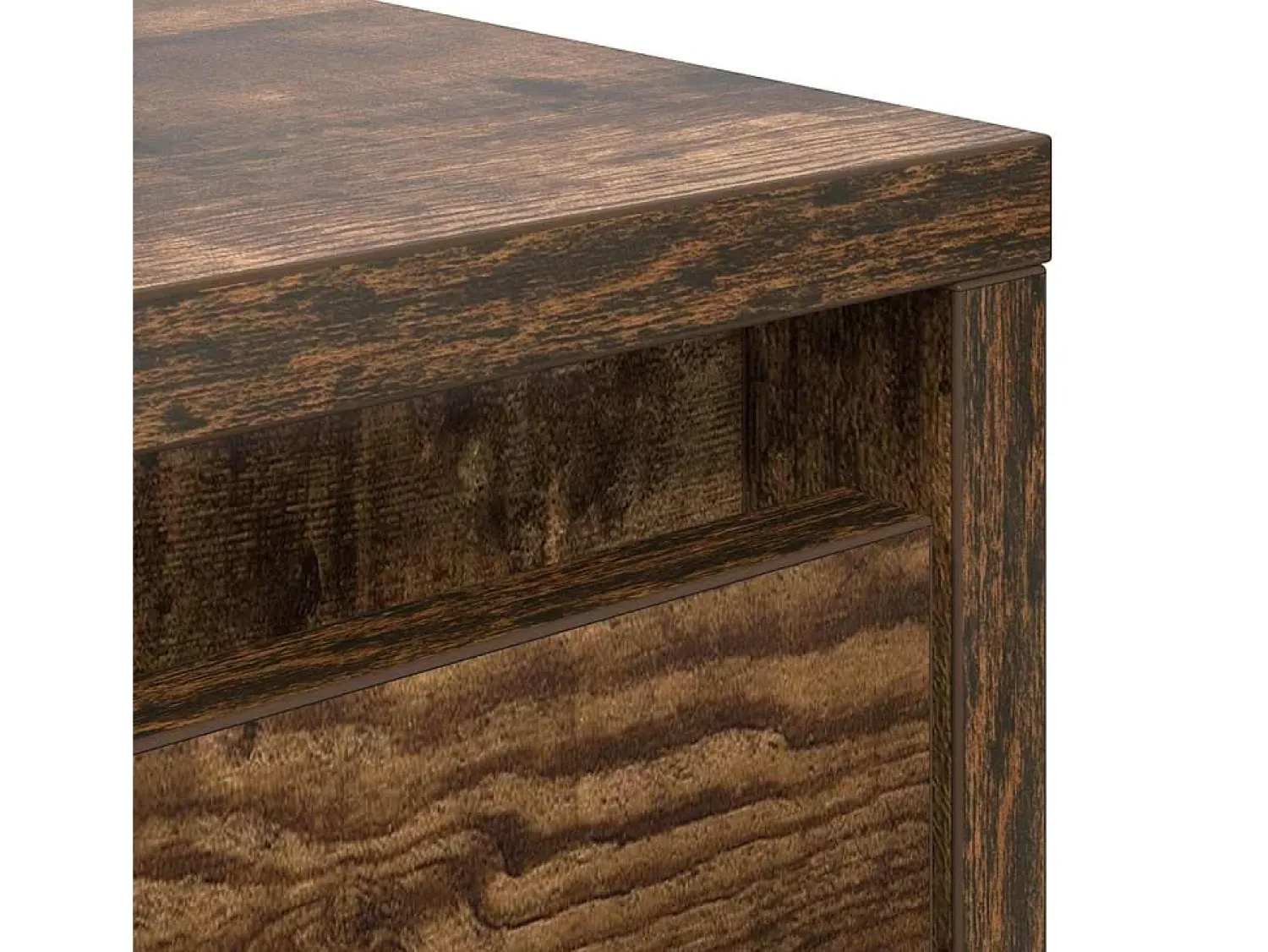 Mesa De Centro* Mesa de centro | Mesa de apoio com gavetas 70.5x70x40 cm carvalho fumado Castanho