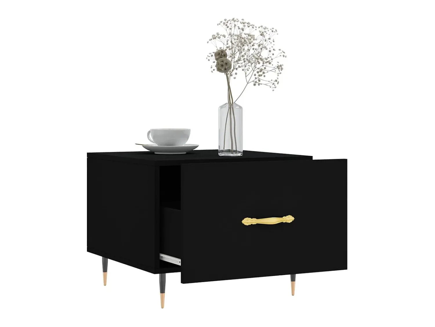 Discount Mesa de centro | Mesa de apoio 50x50x40 cm derivados de madeira Preto