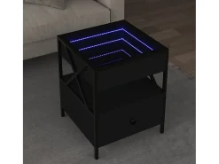 Mesa De Centro| Mesa de centro | Mesa de apoio com luzes LED Infinity 40x40x51 cm Preto