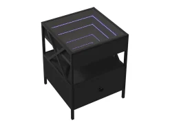 Mesa De Centro| Mesa de centro | Mesa de apoio com luzes LED Infinity 40x40x51 cm Preto