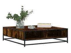 Mesa De Centro* Mesa de centro | Mesa de apoio derivados de madeira e metal carvalho fumado Castanho