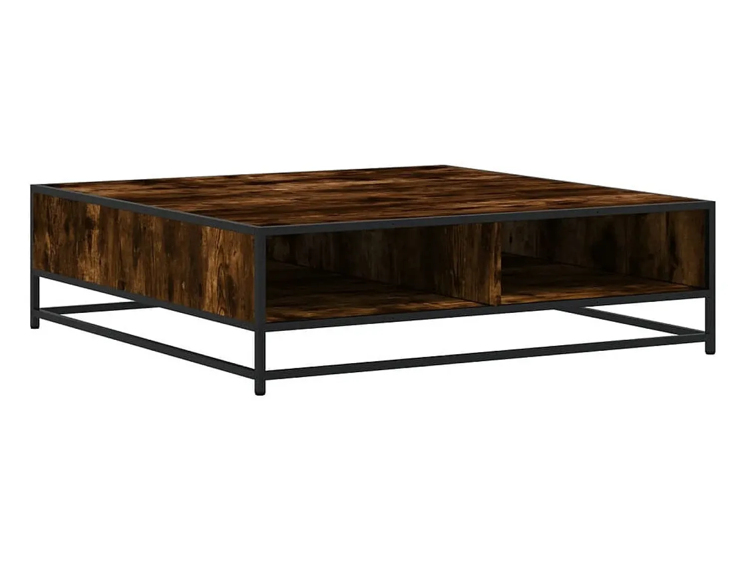 Mesa De Centro* Mesa de centro | Mesa de apoio derivados de madeira e metal carvalho fumado Castanho