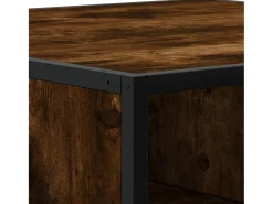 Mesa De Centro* Mesa de centro | Mesa de apoio derivados de madeira e metal carvalho fumado Castanho