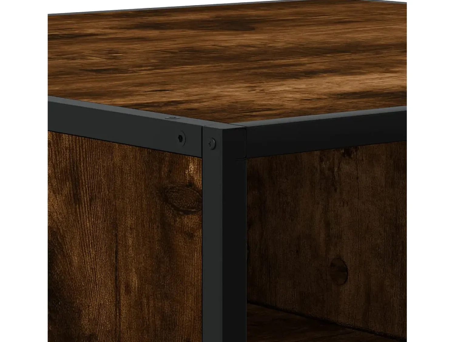 Mesa De Centro* Mesa de centro | Mesa de apoio derivados de madeira e metal carvalho fumado Castanho