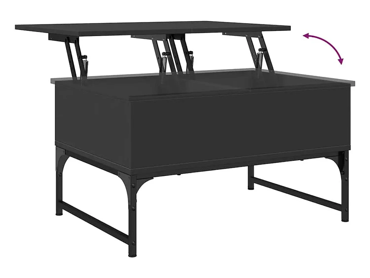 Mesa de centro | Mesa de apoio 70x50x40 cm derivados de madeira/metal^ Mesa De Centro
