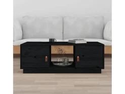 Mesa De Centro| Mesa de centro | Mesa de apoio 100x50x35 cm madeira de pinho maciça Preto