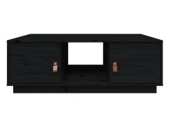 Mesa De Centro| Mesa de centro | Mesa de apoio 100x50x35 cm madeira de pinho maciça Preto