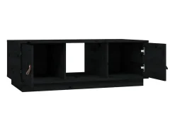 Mesa De Centro| Mesa de centro | Mesa de apoio 100x50x35 cm madeira de pinho maciça Preto