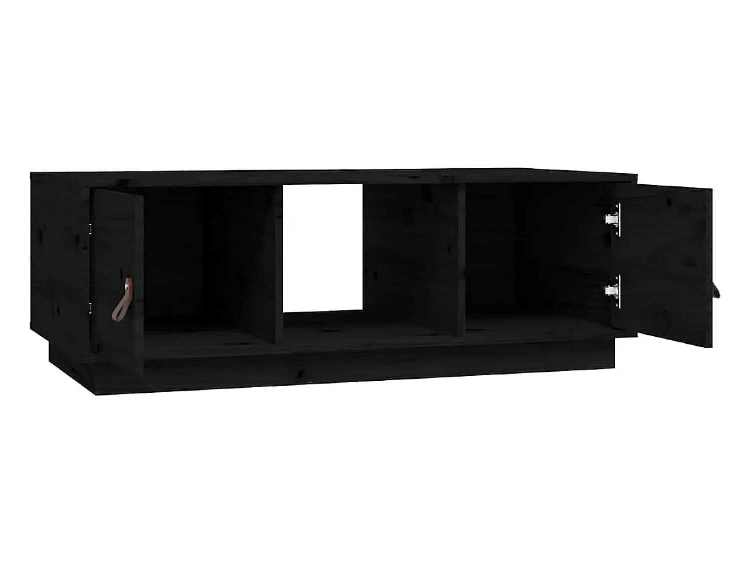 Mesa De Centro| Mesa de centro | Mesa de apoio 100x50x35 cm madeira de pinho maciça Preto