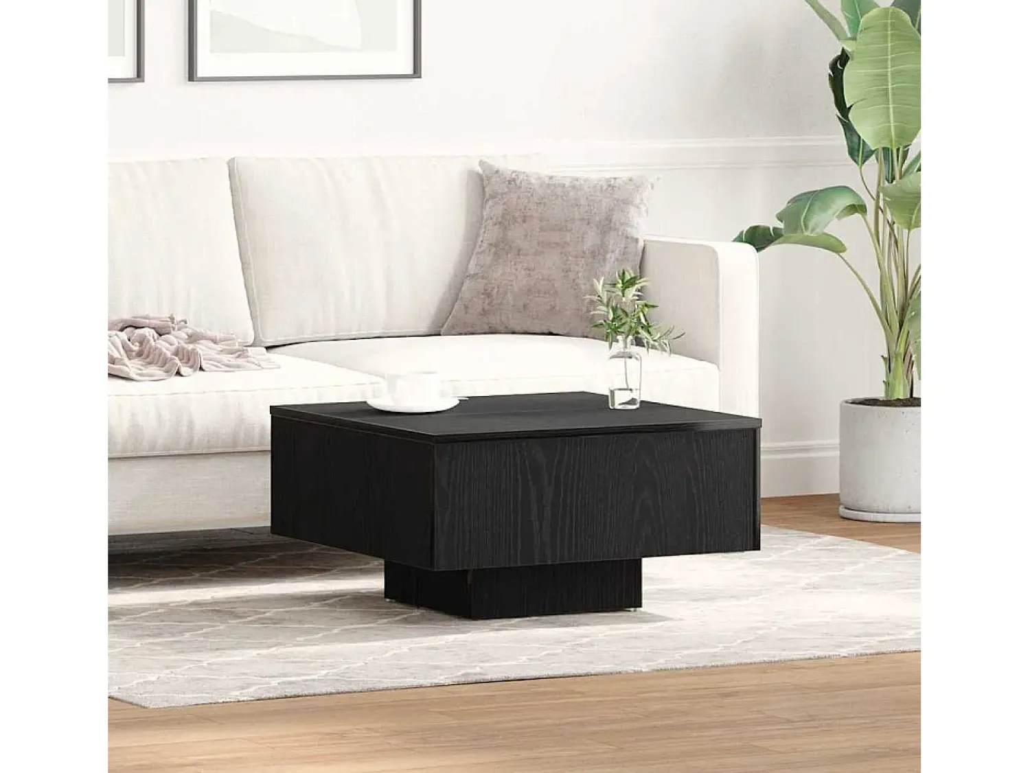 Mesa De Centro* Mesa de centro | Mesa de apoio Carvalho 60x60x31.5 cm Preto