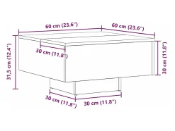 Mesa De Centro* Mesa de centro | Mesa de apoio Carvalho 60x60x31.5 cm Preto