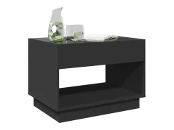 Mesa De Centro| Mesa de centro | Mesa de apoio luzes LED Infinity 70x50x50 cm Preto