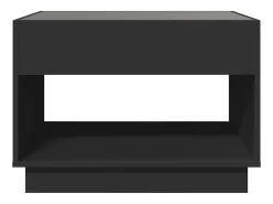 Mesa De Centro| Mesa de centro | Mesa de apoio luzes LED Infinity 70x50x50 cm Preto