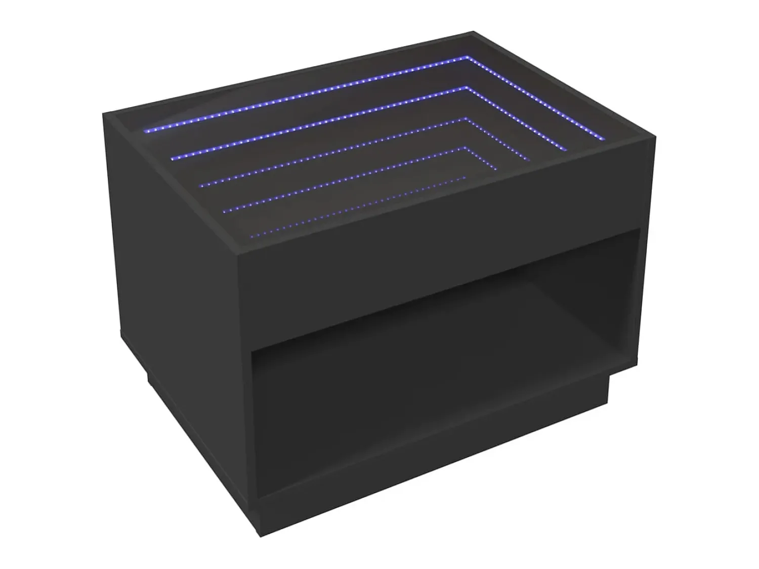 Mesa De Centro| Mesa de centro | Mesa de apoio luzes LED Infinity 70x50x50 cm Preto