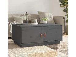 Mesa de centro | Mesa de apoio 80x50x35 cm pinho maciço cinza^ Mesa De Centro