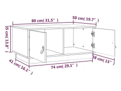 Mesa de centro | Mesa de apoio 80x50x35 cm pinho maciço cinza^ Mesa De Centro