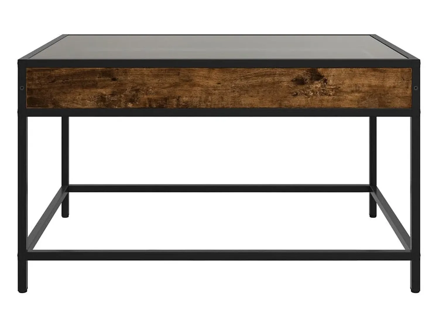 Mesa De Centro| Mesa de centro | Mesa de apoio luzes LED Infinity 70x50x41 cm carvalho fumado Castanho