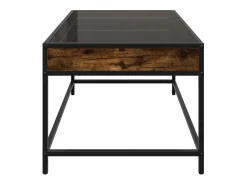 Mesa De Centro| Mesa de centro | Mesa de apoio luzes LED Infinity 70x50x41 cm carvalho fumado Castanho