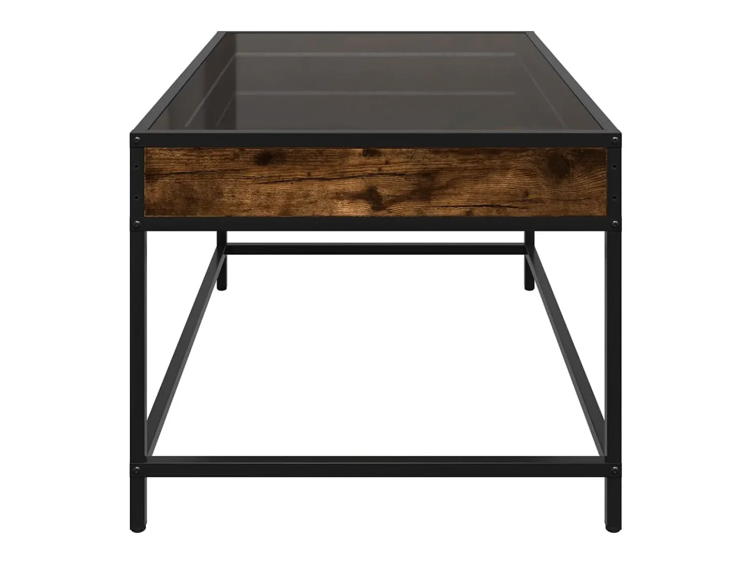 Mesa De Centro| Mesa de centro | Mesa de apoio luzes LED Infinity 70x50x41 cm carvalho fumado Castanho