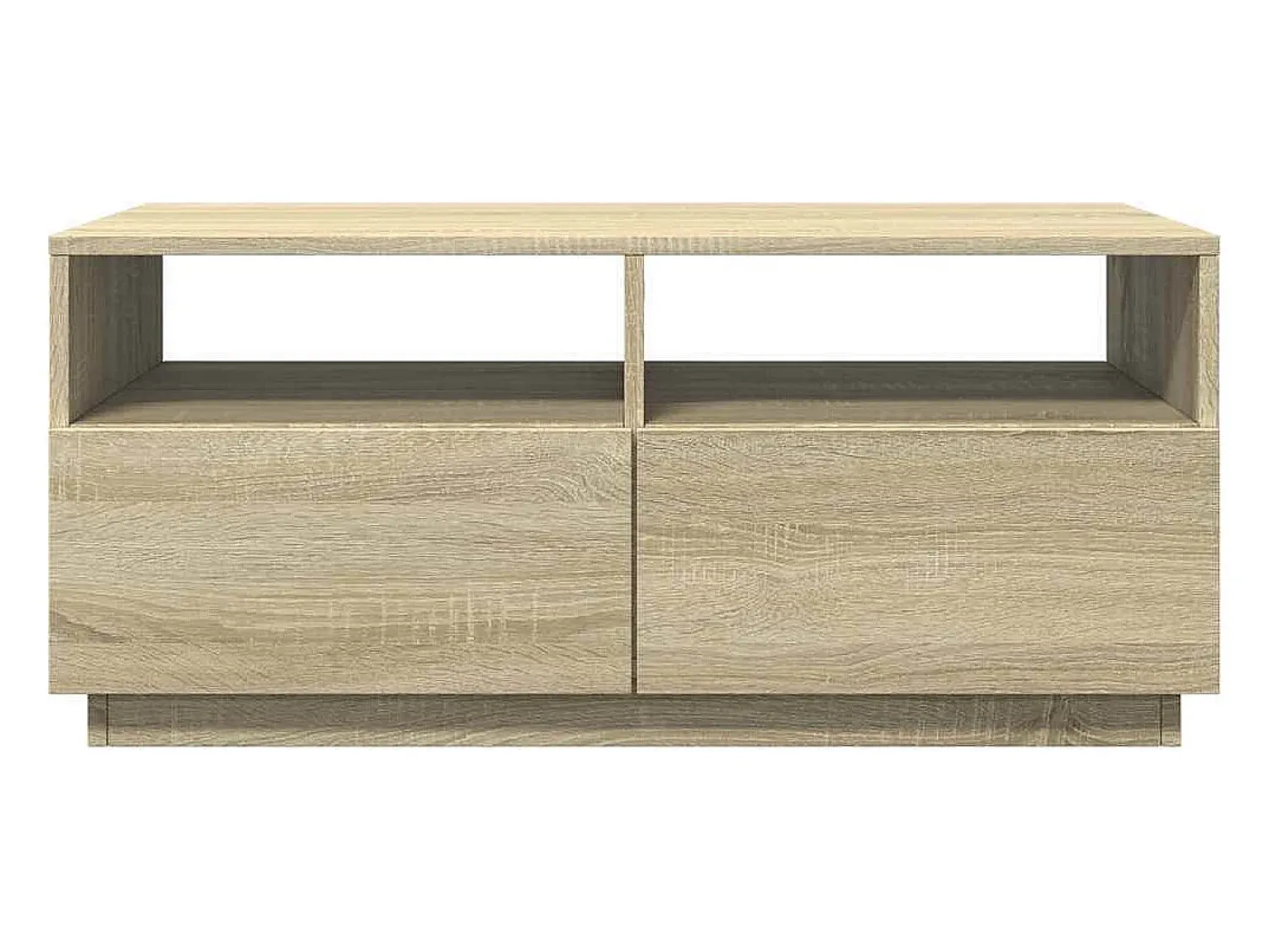 Best Mesa de centro | Mesa de apoio com luzes LED 90x49x40 cm carvalho sonoma Castanho