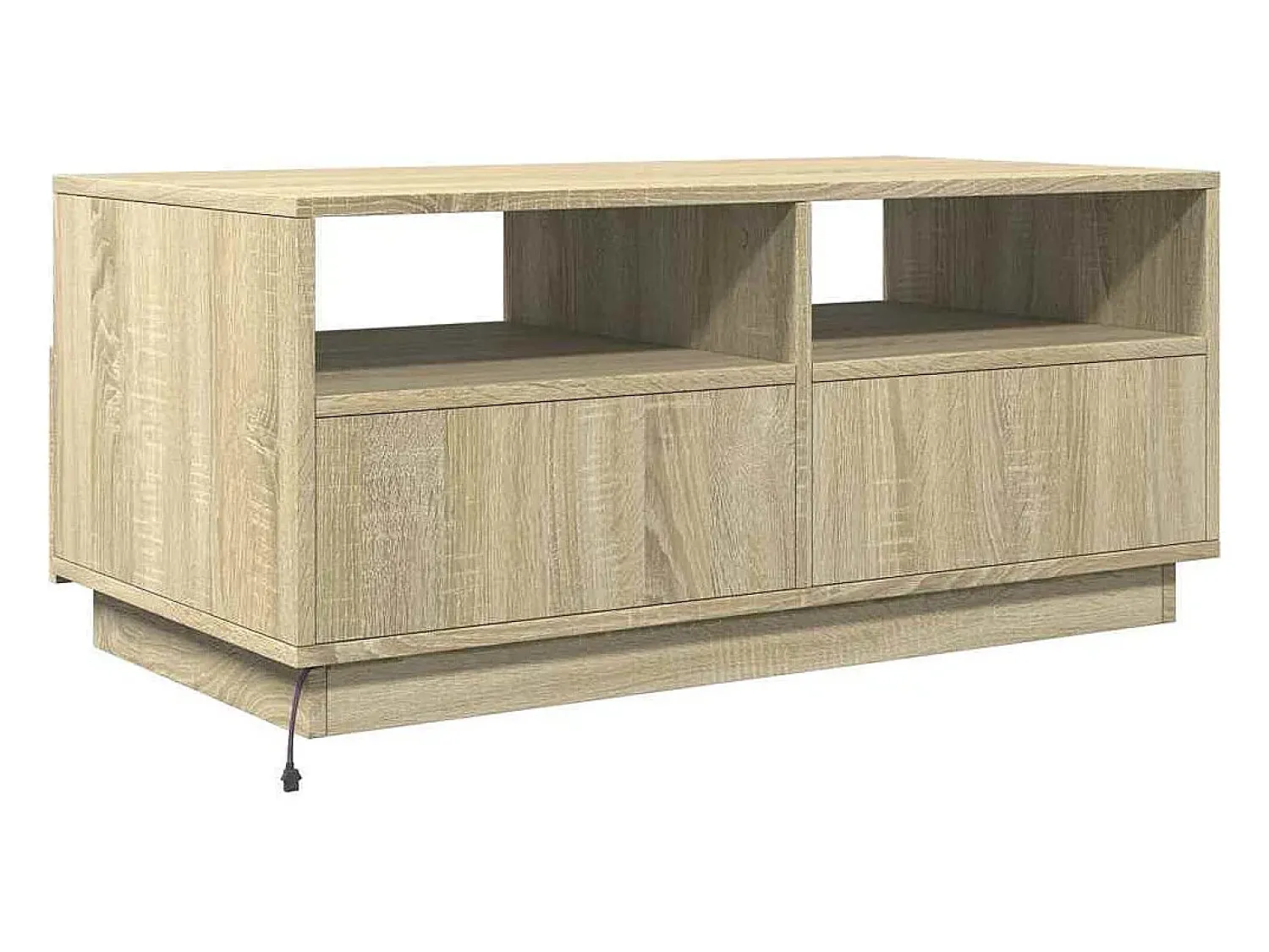 Best Mesa de centro | Mesa de apoio com luzes LED 90x49x40 cm carvalho sonoma Castanho