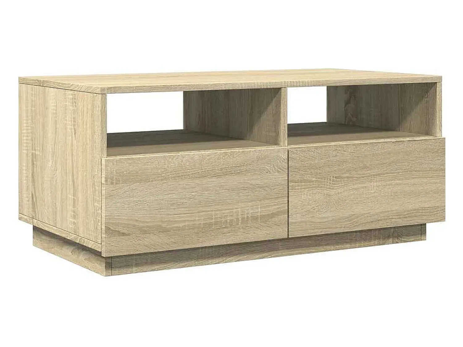 Best Mesa de centro | Mesa de apoio com luzes LED 90x49x40 cm carvalho sonoma Castanho