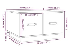 Mesa de centro | Mesa de apoio 60x53x35 cm pinho maciço mel^ Mesa De Centro