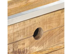 Discount Mesa de centro | Mesa de apoio | Mesa de café 89x59x33 cm madeira de mangueira áspera maciça Castanho