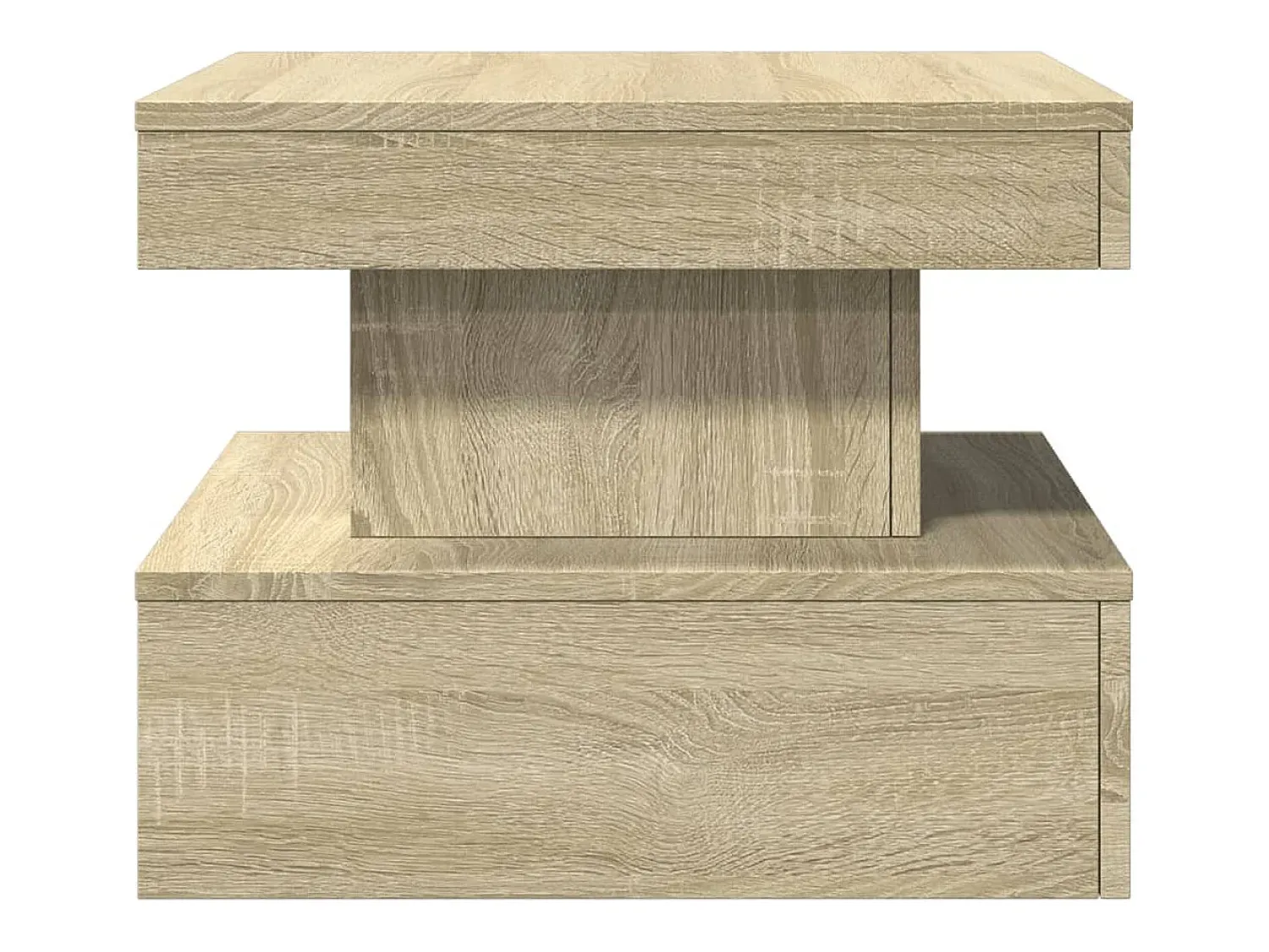 Mesa De Centro| Mesa de centro | Mesa de apoio com luzes LED 50x50x40 cm carvalho sonoma Castanho