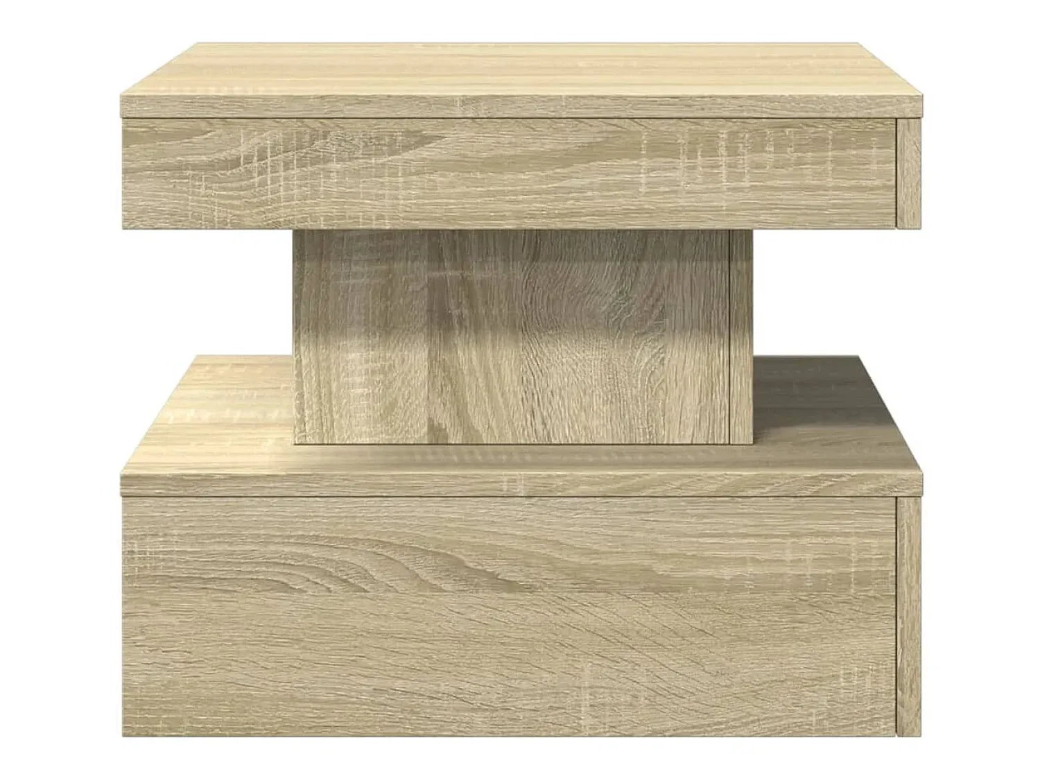Mesa De Centro| Mesa de centro | Mesa de apoio com luzes LED 50x50x40 cm carvalho sonoma Castanho