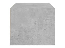 Mesa de centro | Mesa de apoio c/ portas de vidro 68x50x42 cm cinza cimento^ Mesa De Centro
