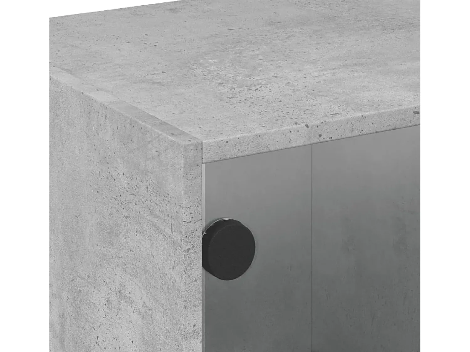Mesa de centro | Mesa de apoio c/ portas de vidro 68x50x42 cm cinza cimento^ Mesa De Centro