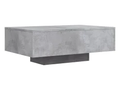 Mesa de centro | Mesa de apoio | Mesa de café com luzes LED 85x55x31 cm cimento^ Mesa De Centro