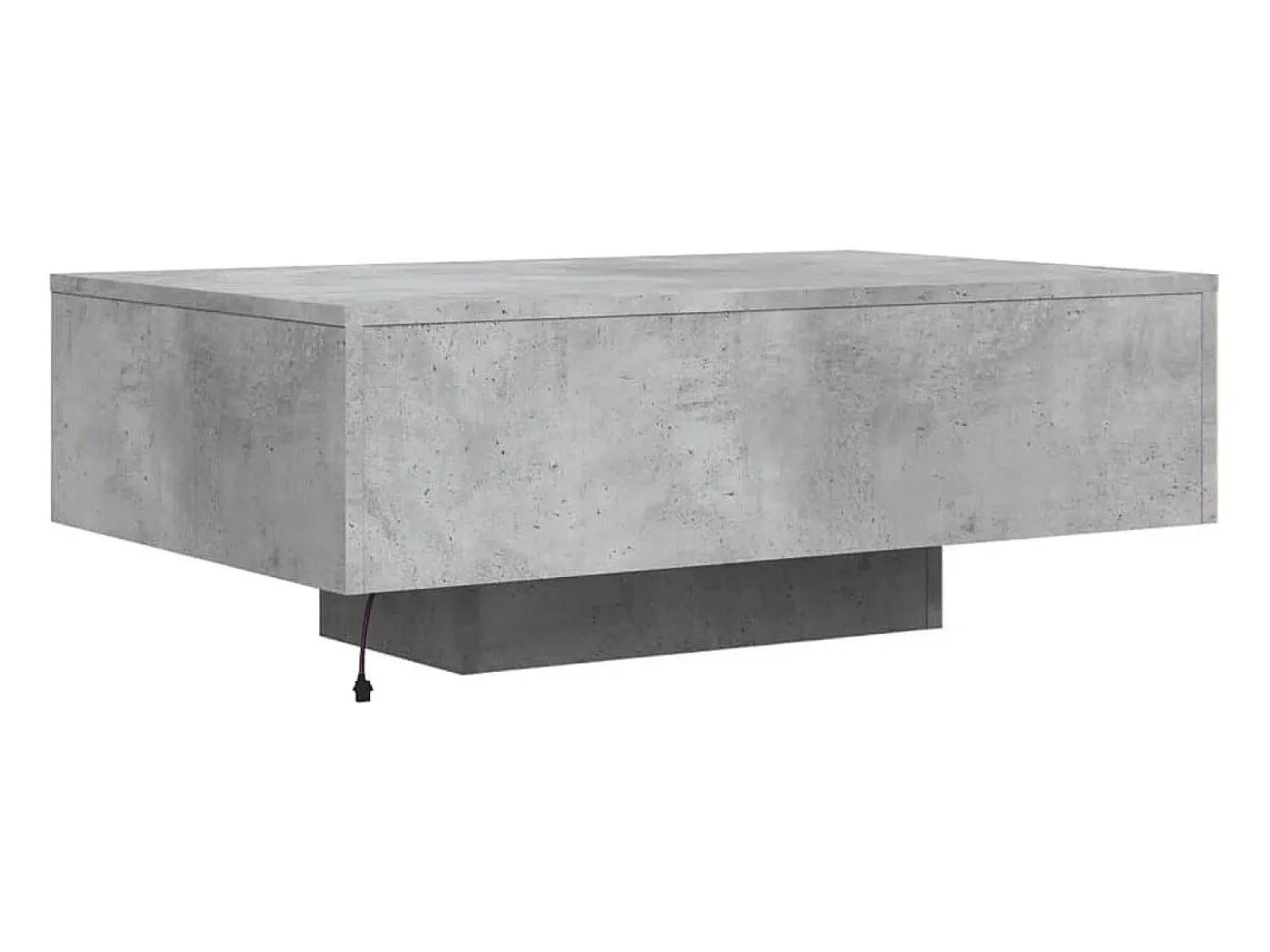 Mesa de centro | Mesa de apoio | Mesa de café com luzes LED 85x55x31 cm cimento^ Mesa De Centro