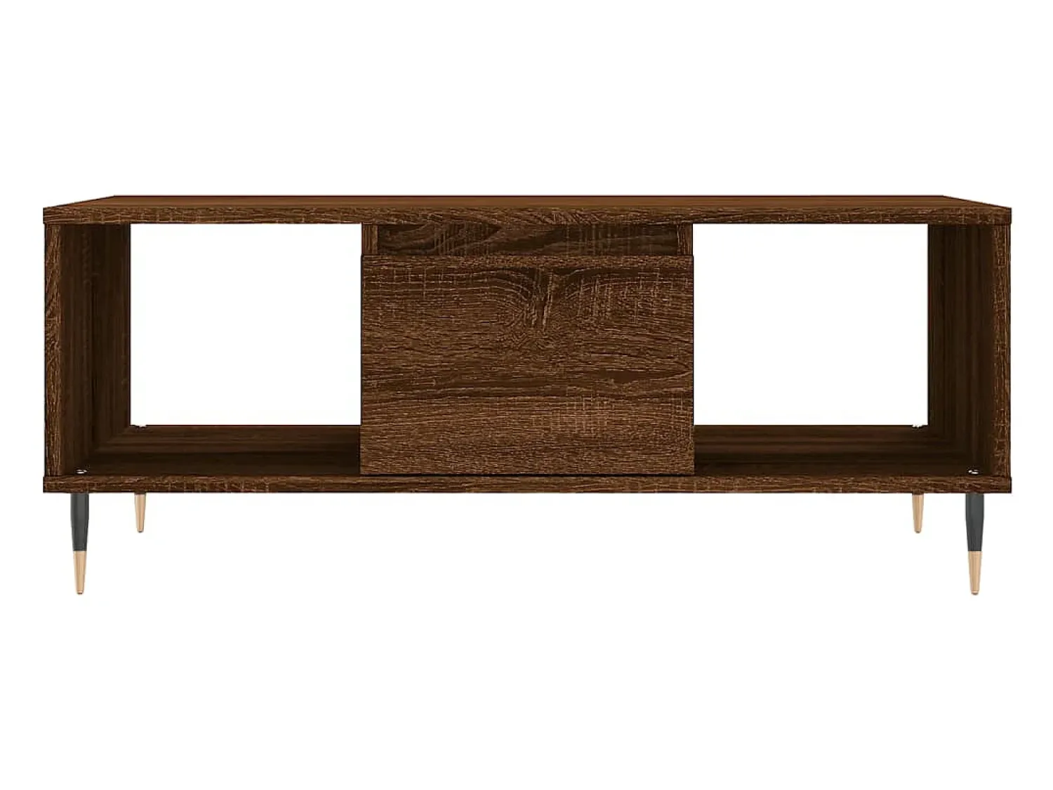 Mesa De Centro* Mesa de centro | Mesa de apoio 90x50x36.5cm derivados madeira carvalho Castanho