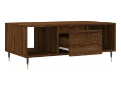 Mesa De Centro* Mesa de centro | Mesa de apoio 90x50x36.5cm derivados madeira carvalho Castanho