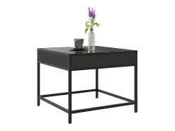 Outlet Mesa de centro | Mesa de apoio c/ luzes LED Infinity 50x50x41 cm Preto