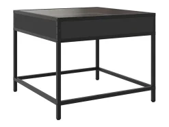Outlet Mesa de centro | Mesa de apoio c/ luzes LED Infinity 50x50x41 cm Preto