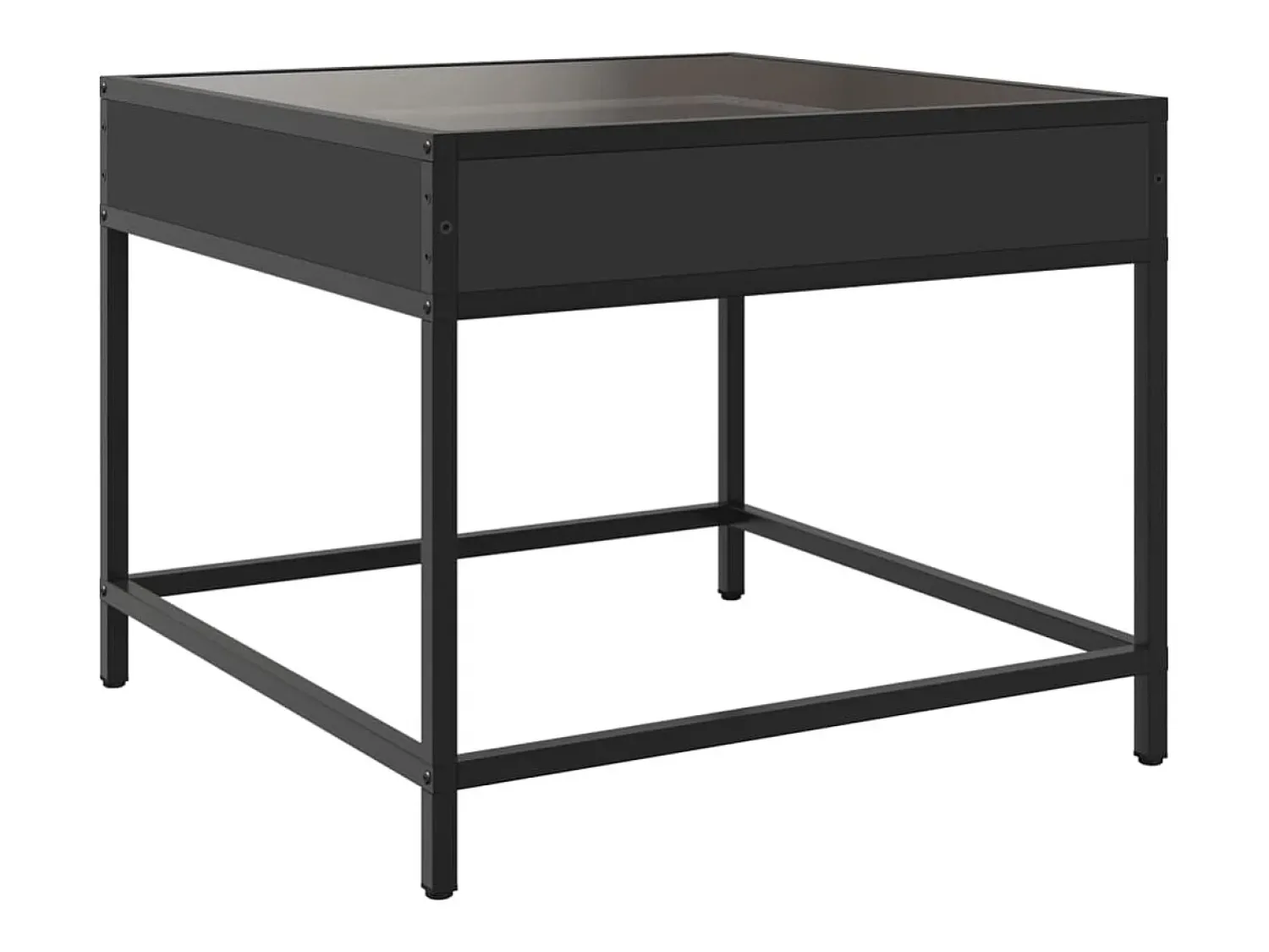 Outlet Mesa de centro | Mesa de apoio c/ luzes LED Infinity 50x50x41 cm Preto