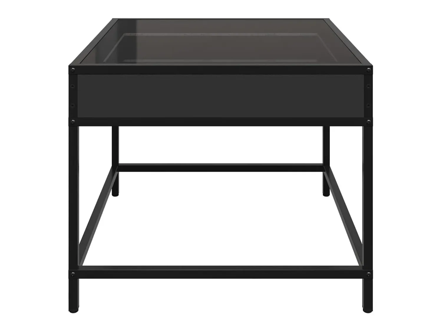 Outlet Mesa de centro | Mesa de apoio c/ luzes LED Infinity 50x50x41 cm Preto