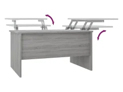 Mesa De Centro* Mesa de centro | Mesa de apoio80x50x42.5cm derivados de madeira sonoma Cinzento
