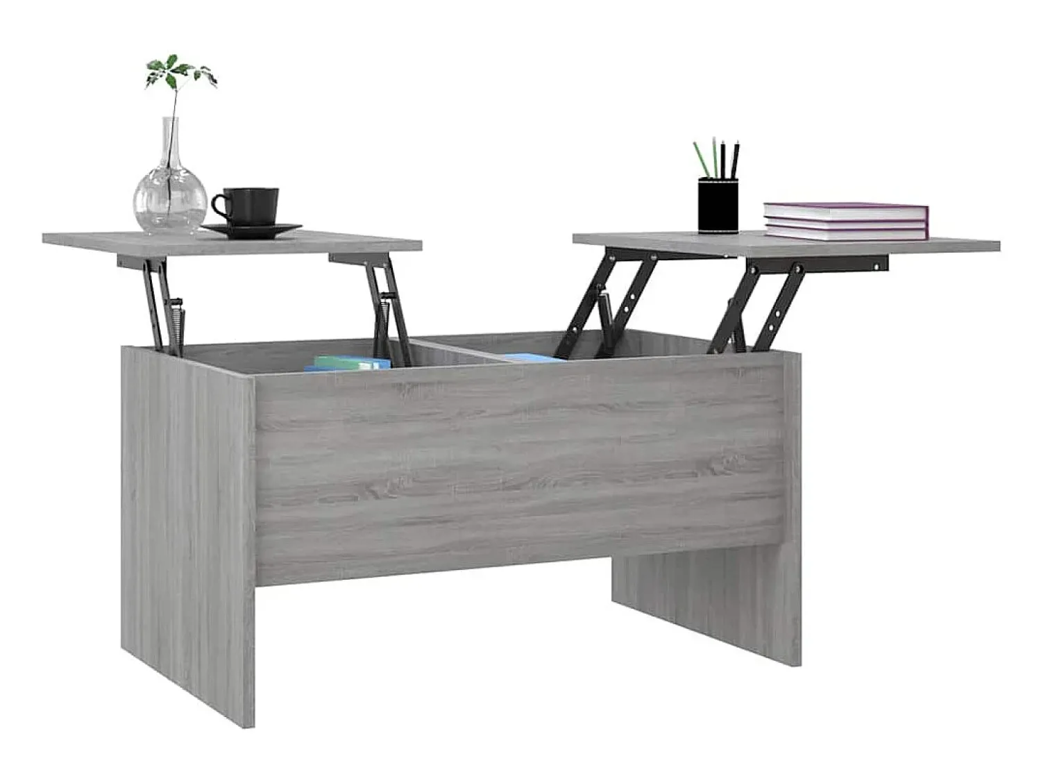 Mesa De Centro* Mesa de centro | Mesa de apoio80x50x42.5cm derivados de madeira sonoma Cinzento