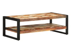 Mesa De Centro* Mesa de centro | Mesa de apoio | Mesa de café 120x60x40 cm madeira recuperada maciça Castanho